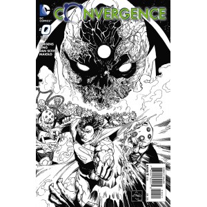 CONVERGENCE 0. BLACK AND WHITE COVER. DC COMICS.