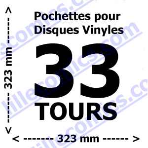 20 POCHETTES POUR DISQUES VINYLES 33 TOURS. 120 MICRONS. LILLE COLLECTIONS.