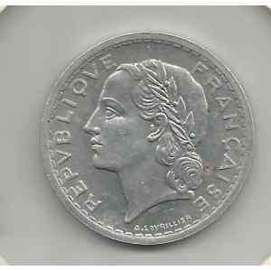 5 FRANCS 1948. LAVRILLIER ALUMINIUM. LILLE COLLECTIONS.