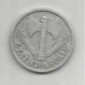 2 FRANC. 1943 B FRANCISQUE. LILLE COLLECTIONS.