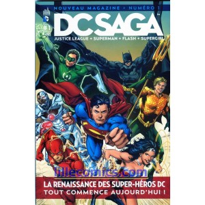 DC SAGA 1. EDITION VARIANTE. JUSTICE LEAGUE. SUPERMAN. FLASH. NEUF. LILLE COMICS.